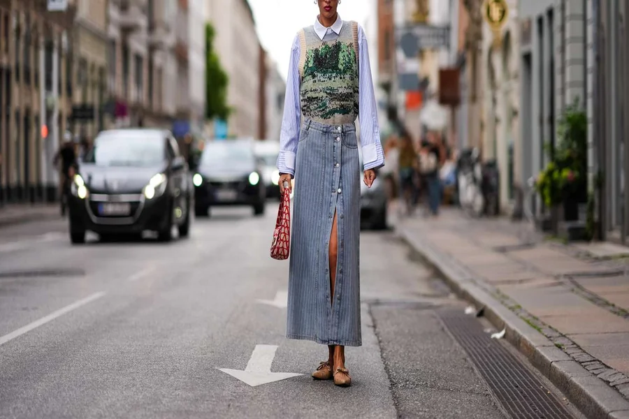 Long Denim Skirt